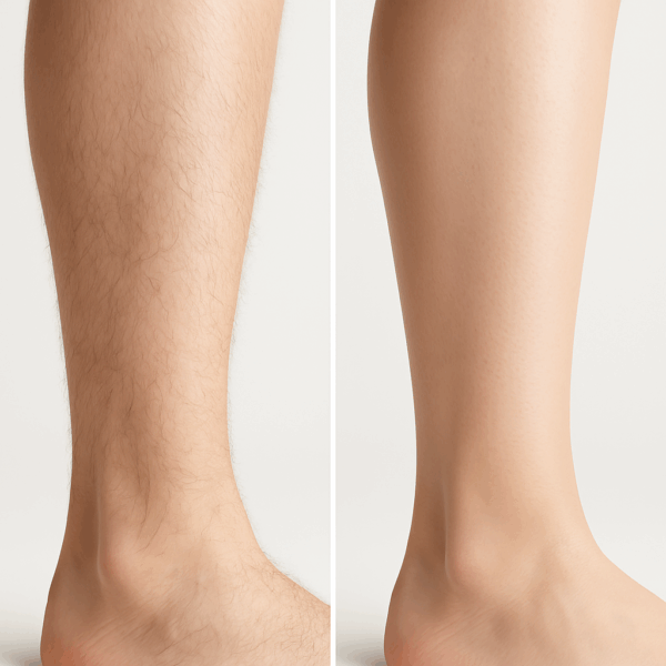 Before after laserontharing donker huidkleur benen, Venlo