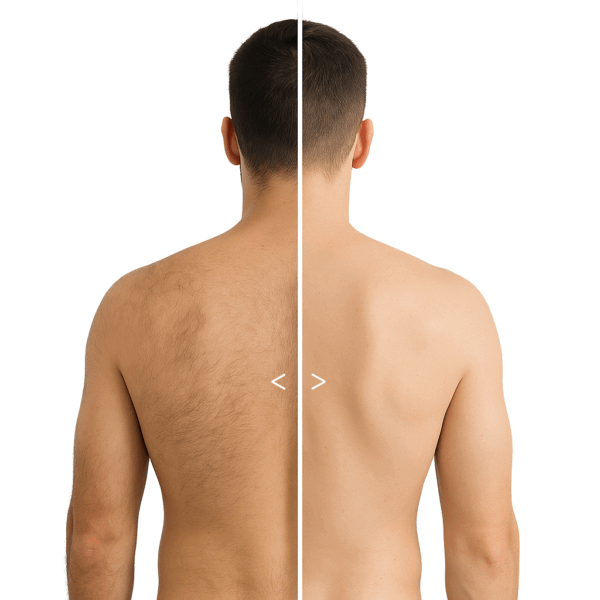 Before After laserontharing- mannen-Venlo